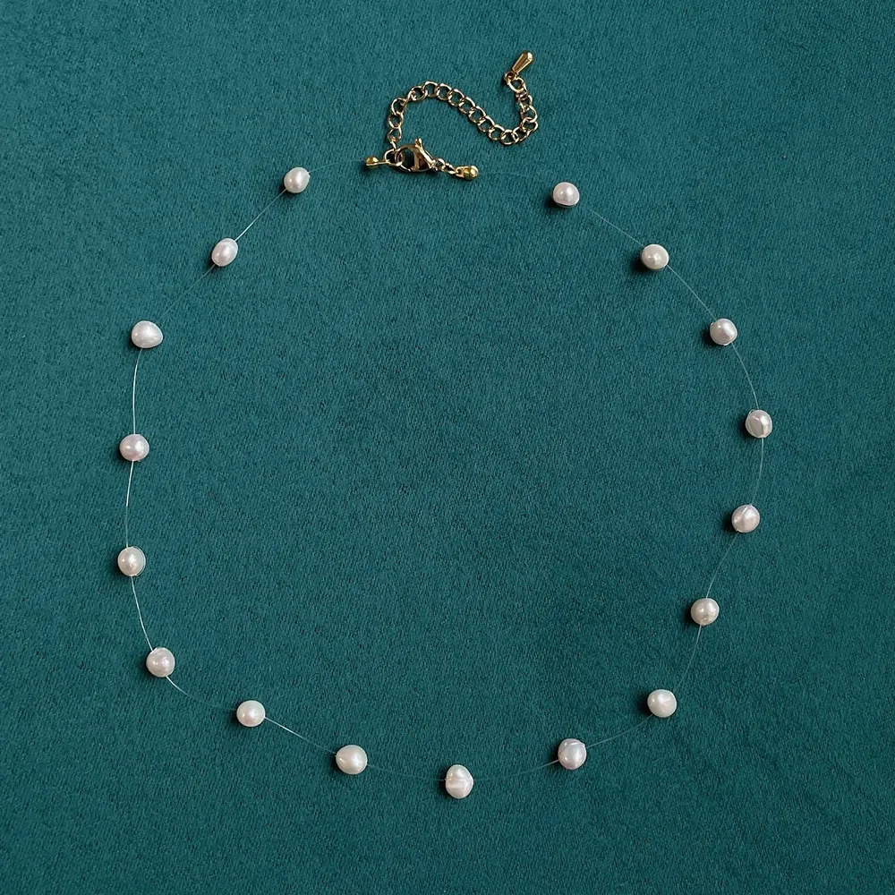 Pearl Choker Necklace Vintage - Kadınlar için Doğal Tatlı Su İncisi