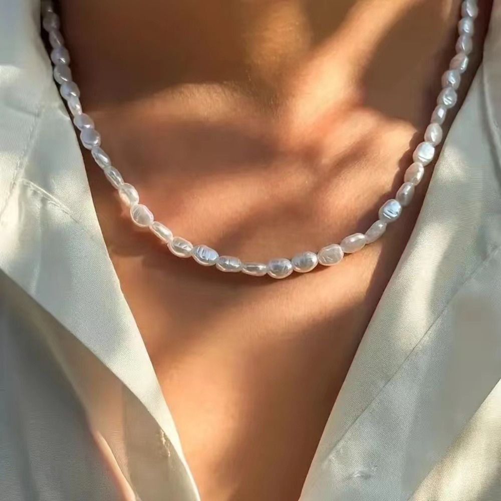 Pearl Choker Necklace Vintage - Basit İmitasyon İnci Gerdanlık Kolye Vintage
