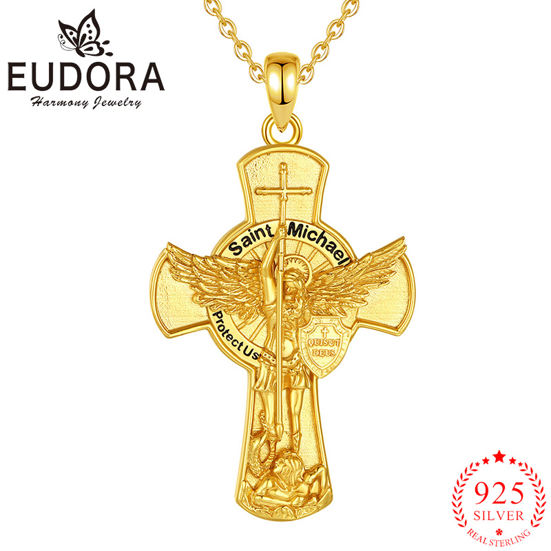 925 Sterling Silver Chain Necklace Men - Eudora St.Michael Başmelek Kolye 925 Ayar