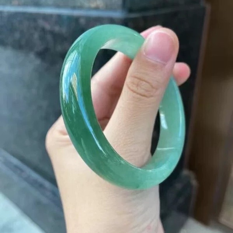 Bracelets - Zarif yağ yeşimi buz-şilte dokulu, tam