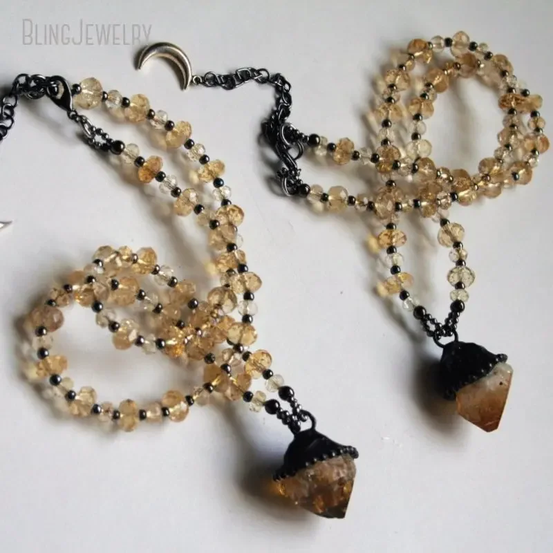 8 adet Ham Sitrin Taşlı Boncuk - Crystal Pendant Necklace Natural Stone incelemesi ve fiyatı